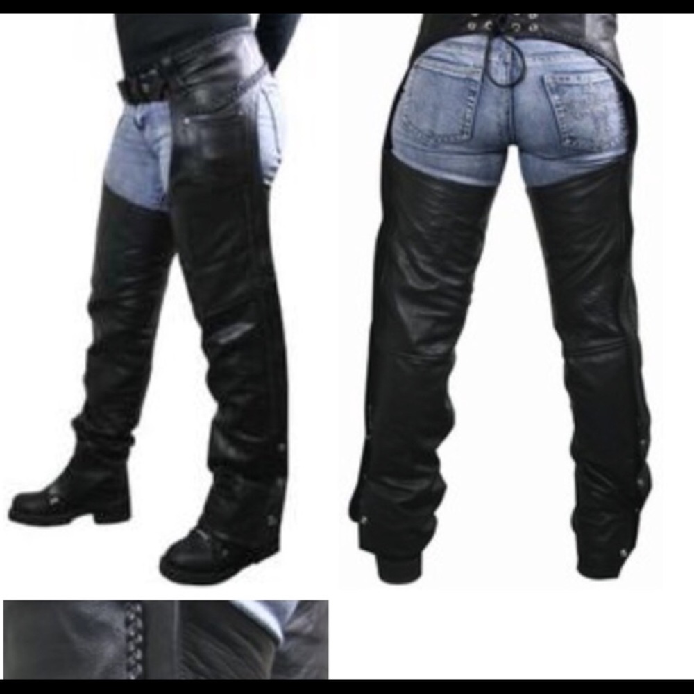 Leather riding chaps